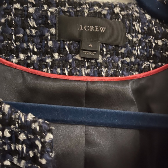 Boucle cropped jacket. Black and dark blue with shots silver thread like new - Picture 3 of 4